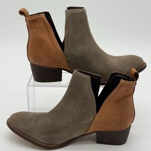 DIBA True 7 Ankle Boot Bootie Stop By Women Suede Leather BOHO Western Two Tone